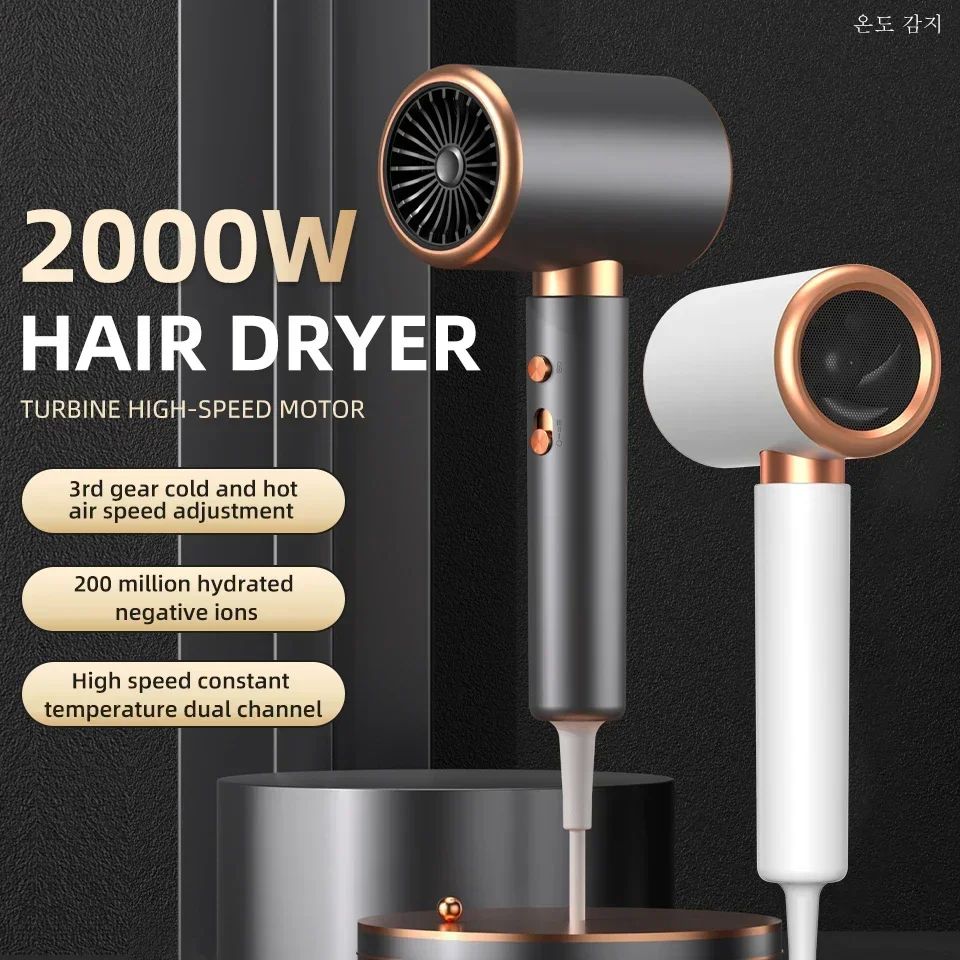 Ionic Hair Dryer High Speed Motor Blow Drier 2000W Hairdryer