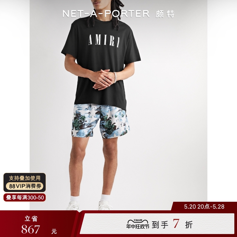 [经典款]Amiri早春男品牌标志棉质短袖T恤NAP/NET-A-PORTER颇特