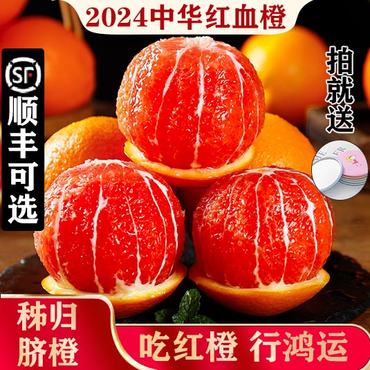 宜昌秭归血橙中华红橙5现摘手剥水果应季新鲜橙子非伦晚脐9斤橙子