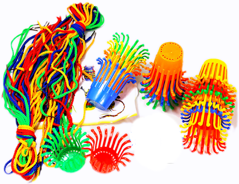 幼儿园老师自制教玩具手工材料*儿童活动区域编织绳DIY串珠穿线绳