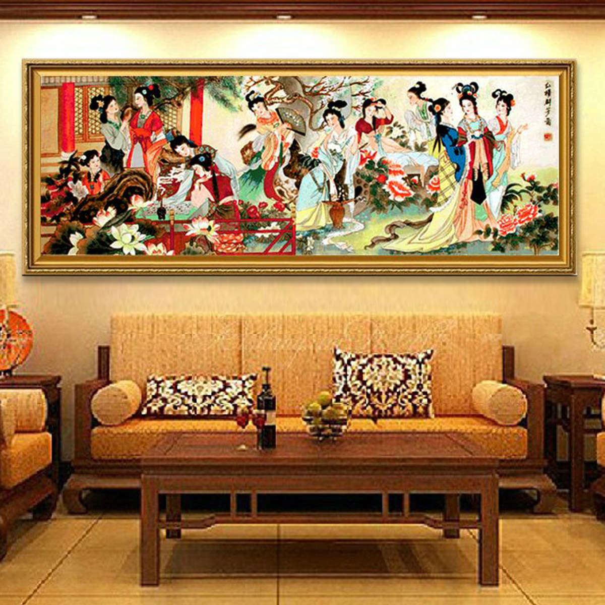 新款印花正品DMC十字绣套件客厅大画 中国风古典人物画红楼群芳