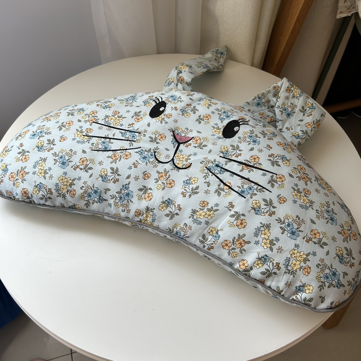 新款纯棉外皮碎花荞麦壳枕头小兔子异形枕可拆洗卡通兔兔那么可爱