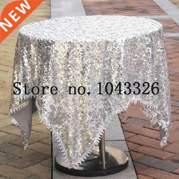 Round Sequin Banquet Tablecloth Table Cover Skirting Luxury