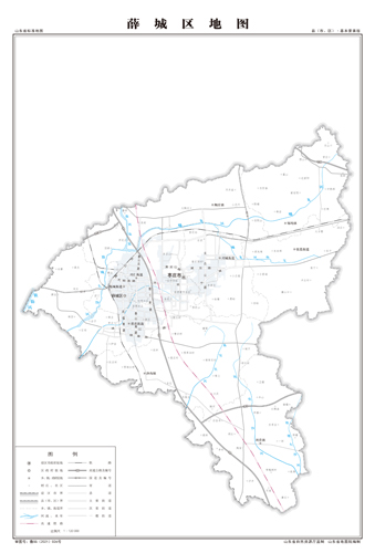 薛城区地图交通水系地形河流行政区划湖泊旅游铁路山峰卫星村界乡