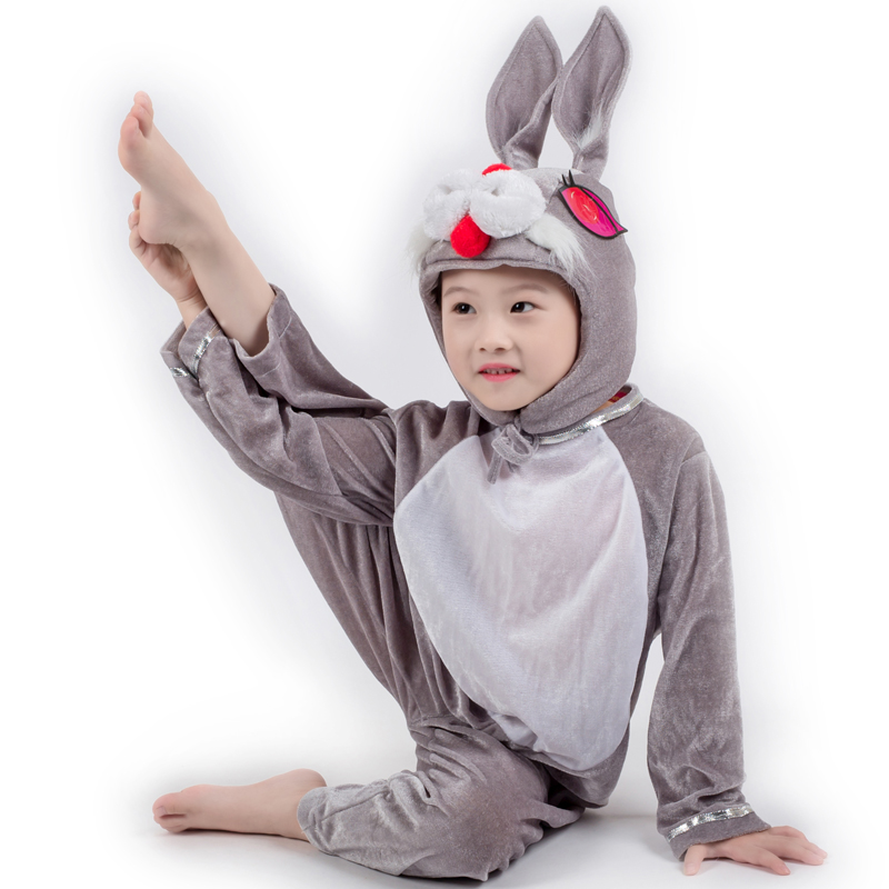 男童小兔子演出服动物造型衣服幼儿园童话剧兔子服装儿童表演服秋