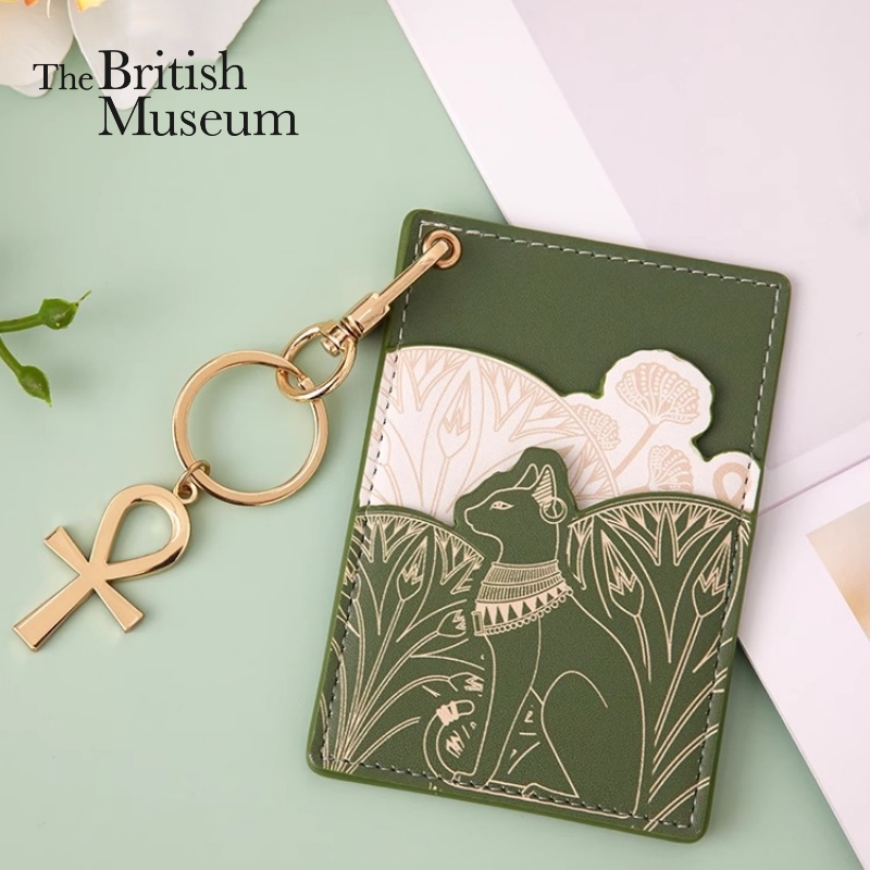 大英博物馆盖亚·安德森猫 印花绿色清新多功能卡包卡套 包包挂件