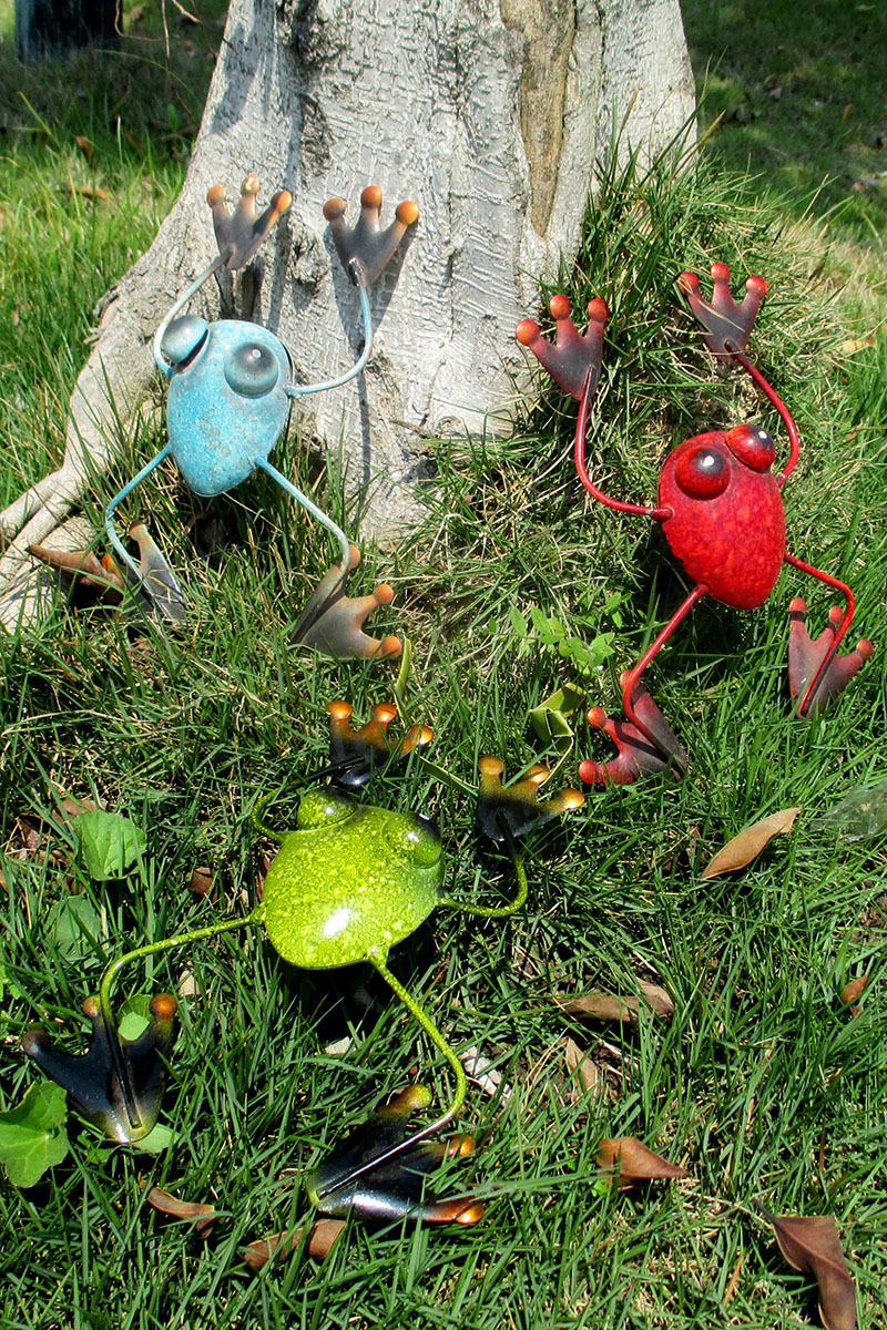 欧式铁艺工艺品创意壁画花园室内装饰品彩色小青蛙