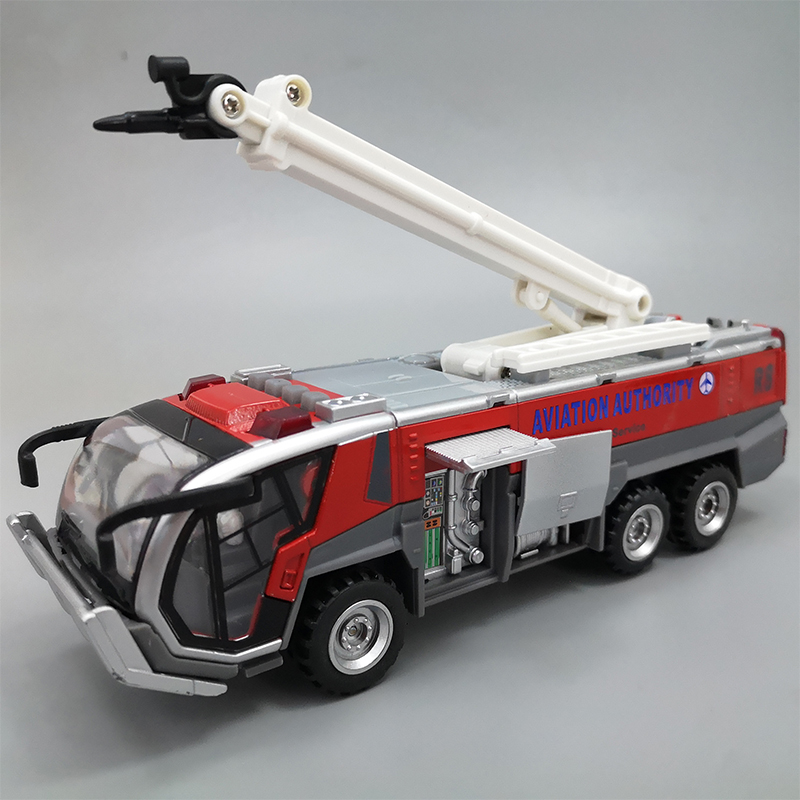 儿童消防车玩具合金声光小汽车工程车男孩宝宝回力机场救援车模型