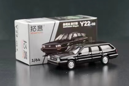 拓意大众桑塔纳黑色旅行版合金汽车收藏模型摆件1:64【Y22-02】