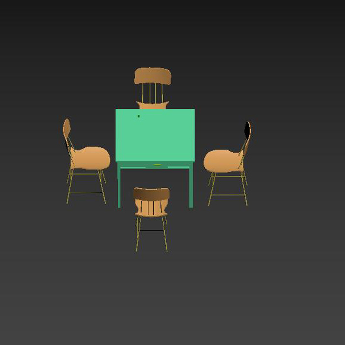 椅子桌子带贴图模型3D图纸（3DMAX格式）