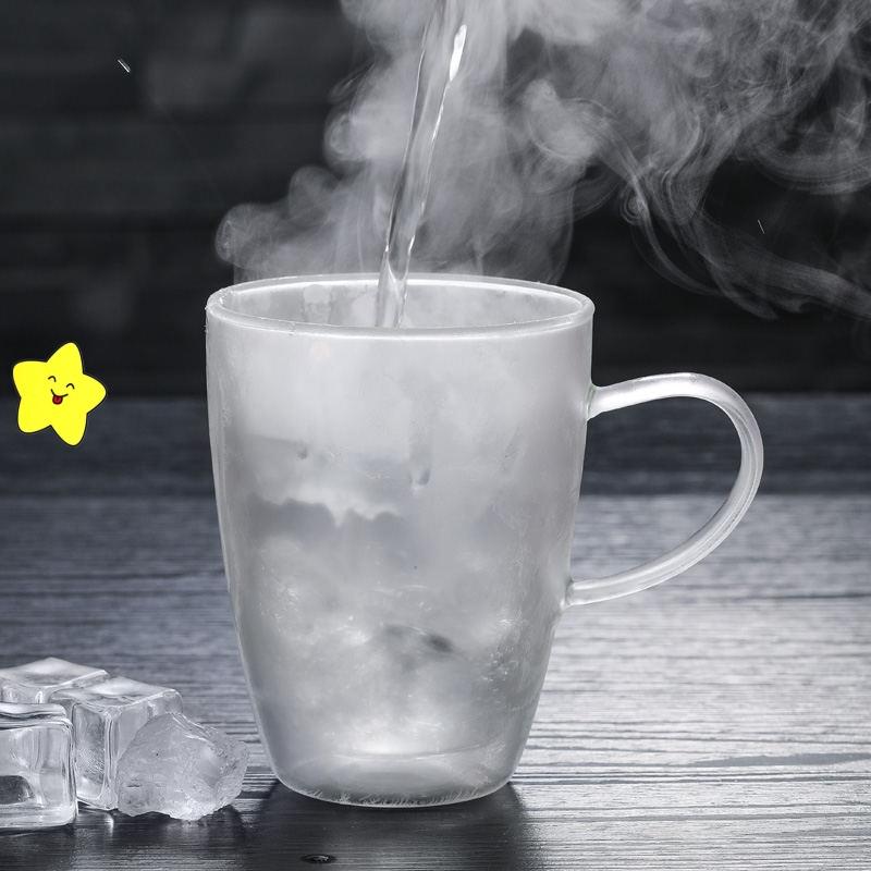 耐高温玻璃杯双层隔热水杯家用杯子带手柄带盖冷饮牛奶杯玻璃咖啡