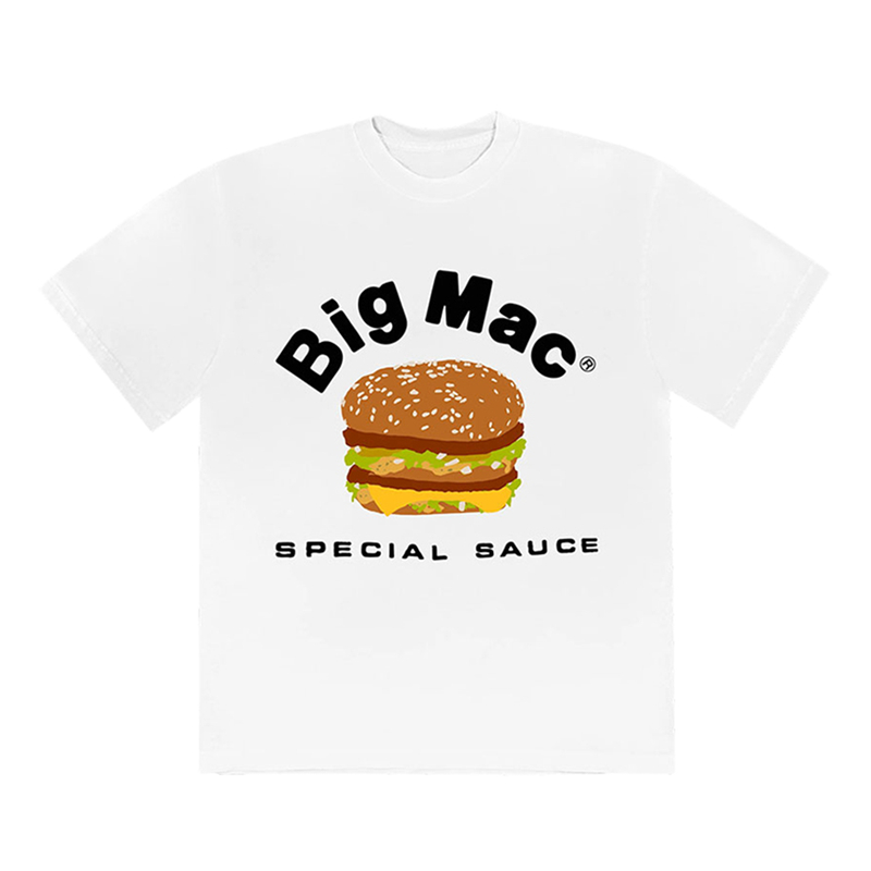 代购Travis Scott x McDonald's 麦当劳联名 汉堡字母印花短袖T恤