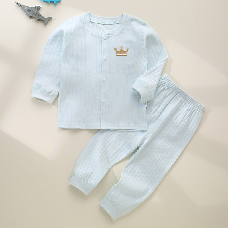 婴儿夏季套装纯棉分体两件套0-3-6月男女宝宝衣服初生儿打底内衣