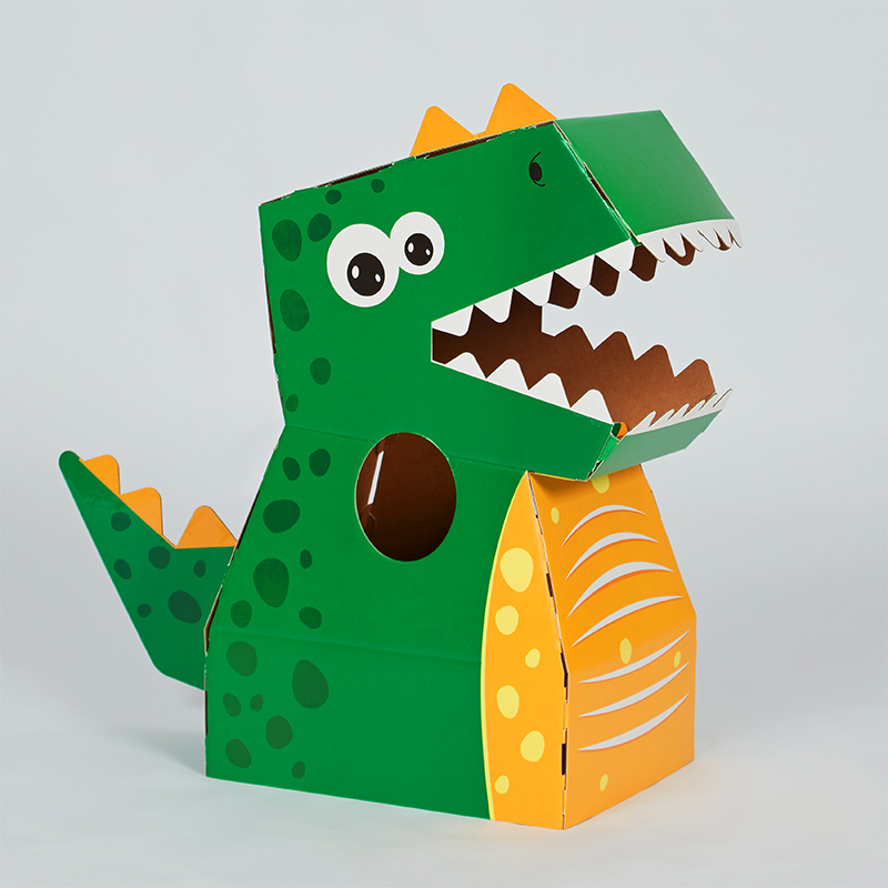 纸箱恐龙玩具可穿戴儿童益智幼儿园手工diy模型制作纸盒霸王龙