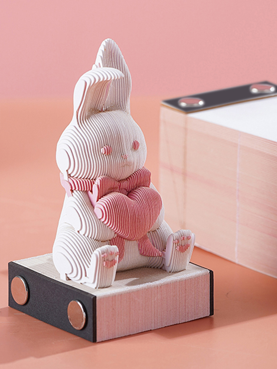哈利波特便利贴3D立体便签纸萌小兔艺术品创意日历送礼物手撕纸雕