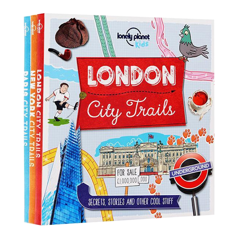 旅行 LP 孤独星球纽约巴黎伦敦3册合售 Lonely Planet City Trails Paris London New York英文原版绘本 城市历史景点科普读物