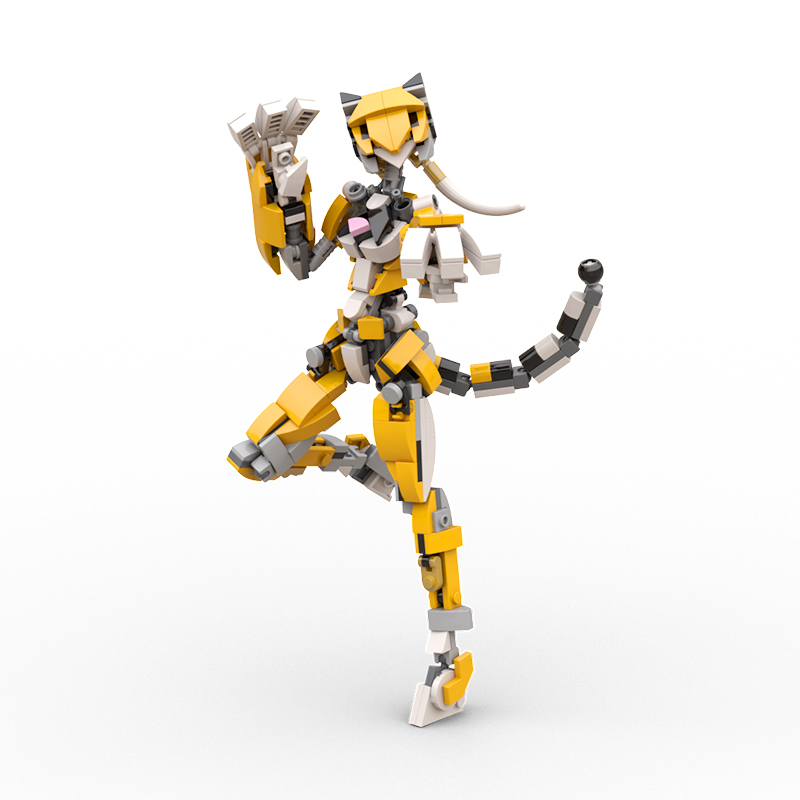砖友MOC 天使机娘虎女人型机甲机动战士少女机器人积木玩具模型