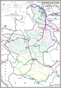 青海省黄南藏族自治州地图行政区划水系交通公路卫星地形地势村乡