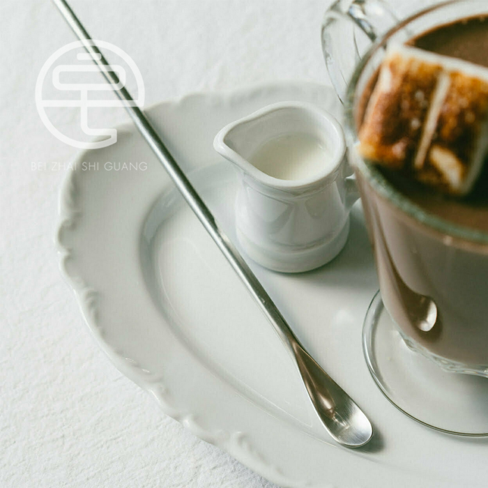 日本制进口柳宗理不锈钢304超长柄咖啡勺蜂蜜勺奶茶甜品勺搅拌棒