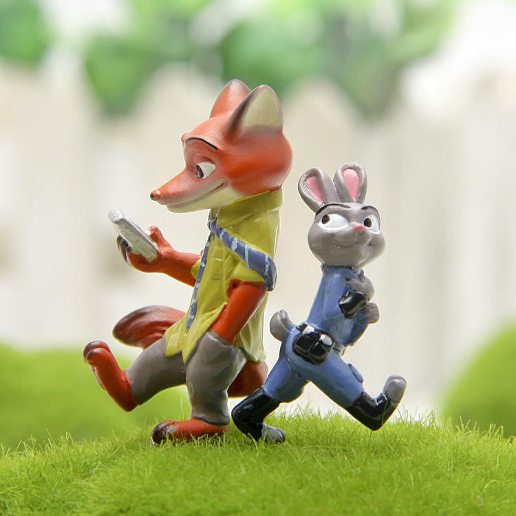 动漫周边疯狂的动物兔子拖拽狐狸手百搭DIY微景观造景公仔