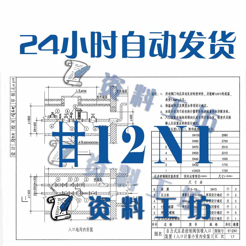 甘12N1供暖工程建筑标准图集规范现行电子PDF版