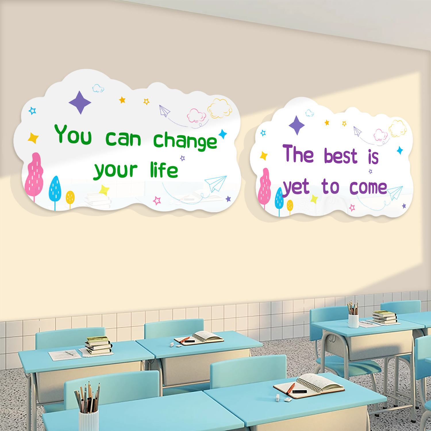 幼儿园墙贴面英语角教室装饰环创主题成品托管班背景文化布置材料
