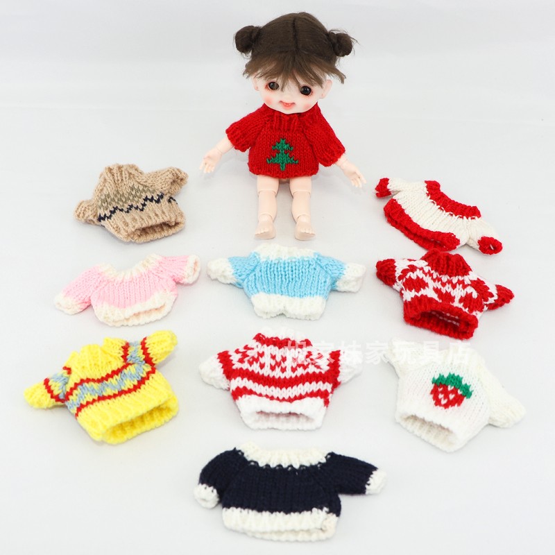 16-17厘米芭比娃娃bjd8分ob11多款毛衣 针织衫 圣诞毛衣 女孩玩具