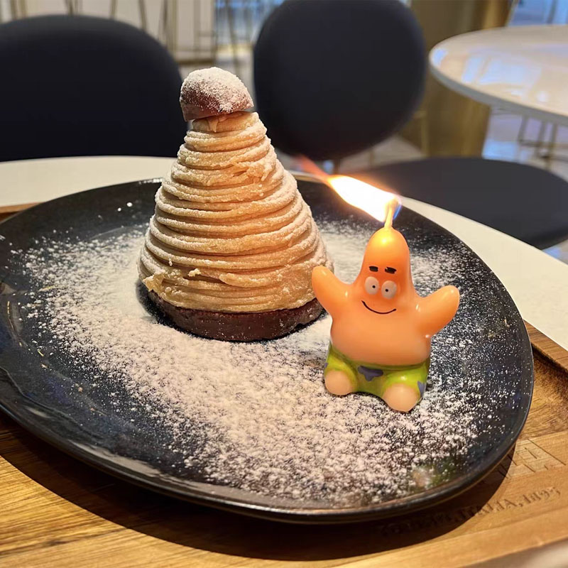 可爱创意卡通派大星海绵宝宝造型生日蜡烛庆祝装饰蛋糕摆拍蜡烛