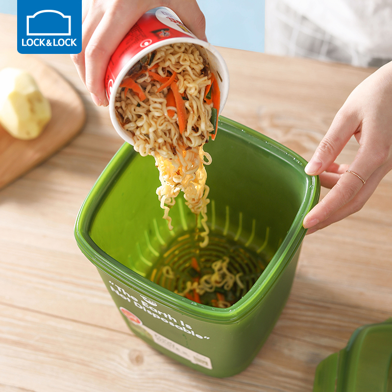 韩国乐扣乐扣厨余垃圾桶厨房食物分类分离桌面收集回收湿小沥水盒