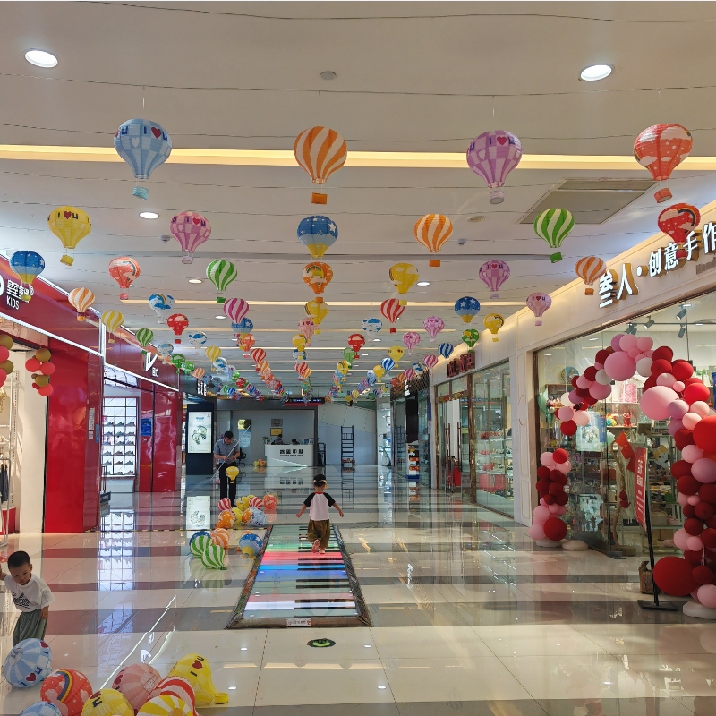 新年中秋节手工热气球灯笼吊饰商场幼儿园婚庆酒吧走廊装饰纸灯笼