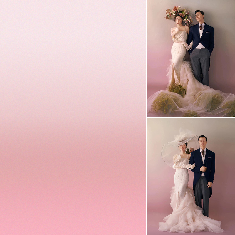 时装商业广告服装拍摄藕粉色渐变婚纱影楼摄影数码喷绘背景布