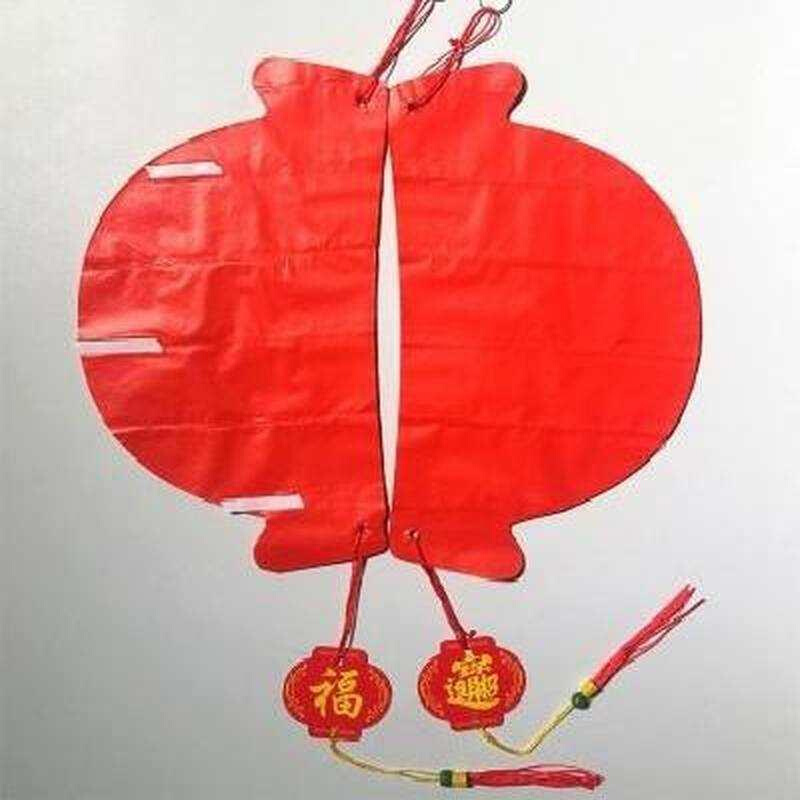 小灯笼幼儿园圆新款灯笼塑料纸装刺球挂饰灯笼折叠彩色纸蜂窝大红