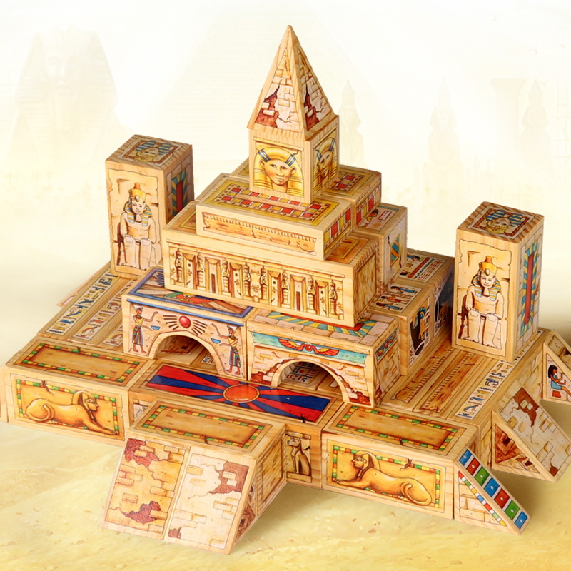 古埃及法老金字塔国王城堡建筑积木故宫太和殿益智拼装木质模型