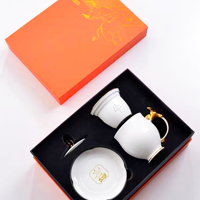 ABT金牛杯精美骨瓷品茗杯茶杯高端实用礼盒装商务礼品伴手礼盒