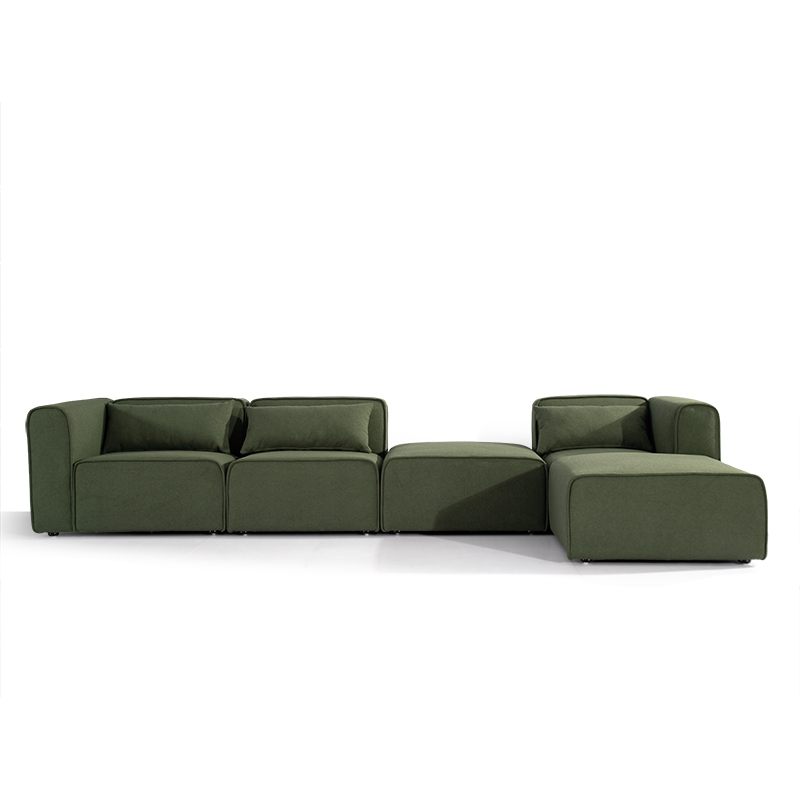 北欧风情极简布艺沙发简约现代大小户型客厅泰迪绒组合模块沙发
