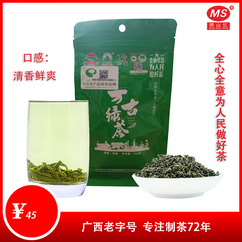 广西南宁特产土特产上林大明山绿茶茶叶自己喝100g小包装特级淡香