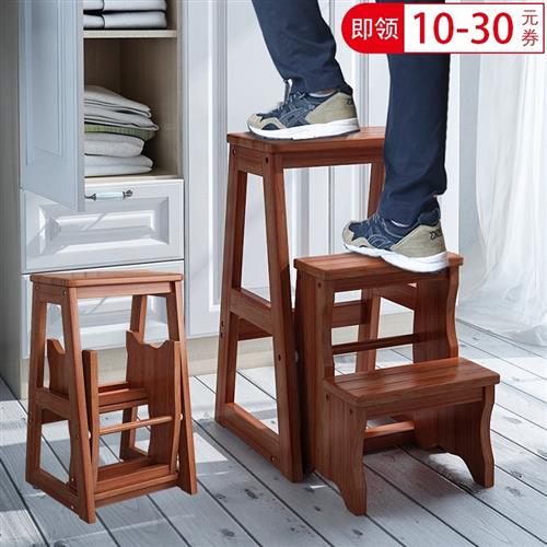 用梯凳子叠楼子三梯高子步能木实凳子梯登家梯功折两椅梯椅椅多用