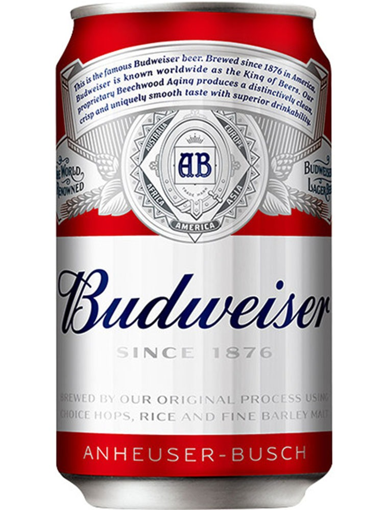 Budweiser百威经典330ml*24易拉罐装整箱原麦汁浓度纯正啤酒新鲜