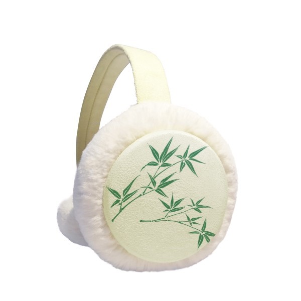 绘画绿色文化竹子冬季可折叠保暖耳套耳罩护耳挂耳包礼物