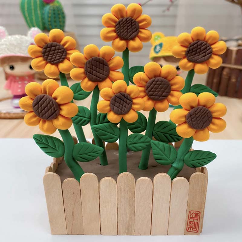 儿童节手工diy儿童手工制作材料包幼儿园向日葵盆栽花束礼物送妈