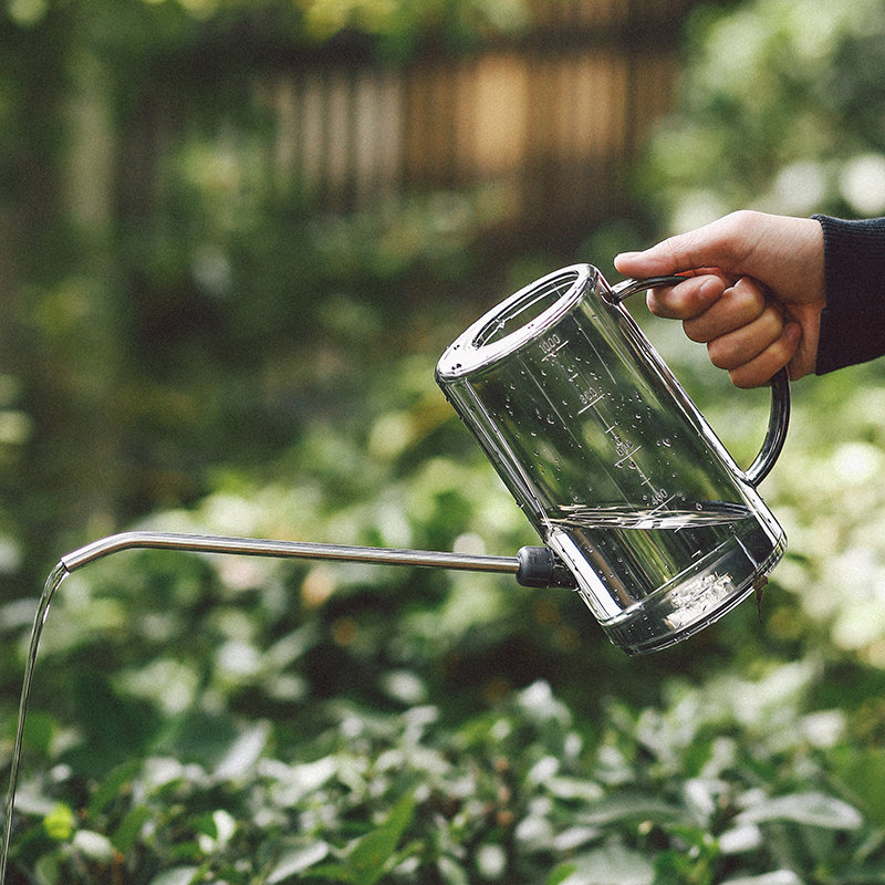 不锈钢长嘴塑料洒水壶家用浇花壶施肥壶淋花盆栽浇水养花园艺工具
