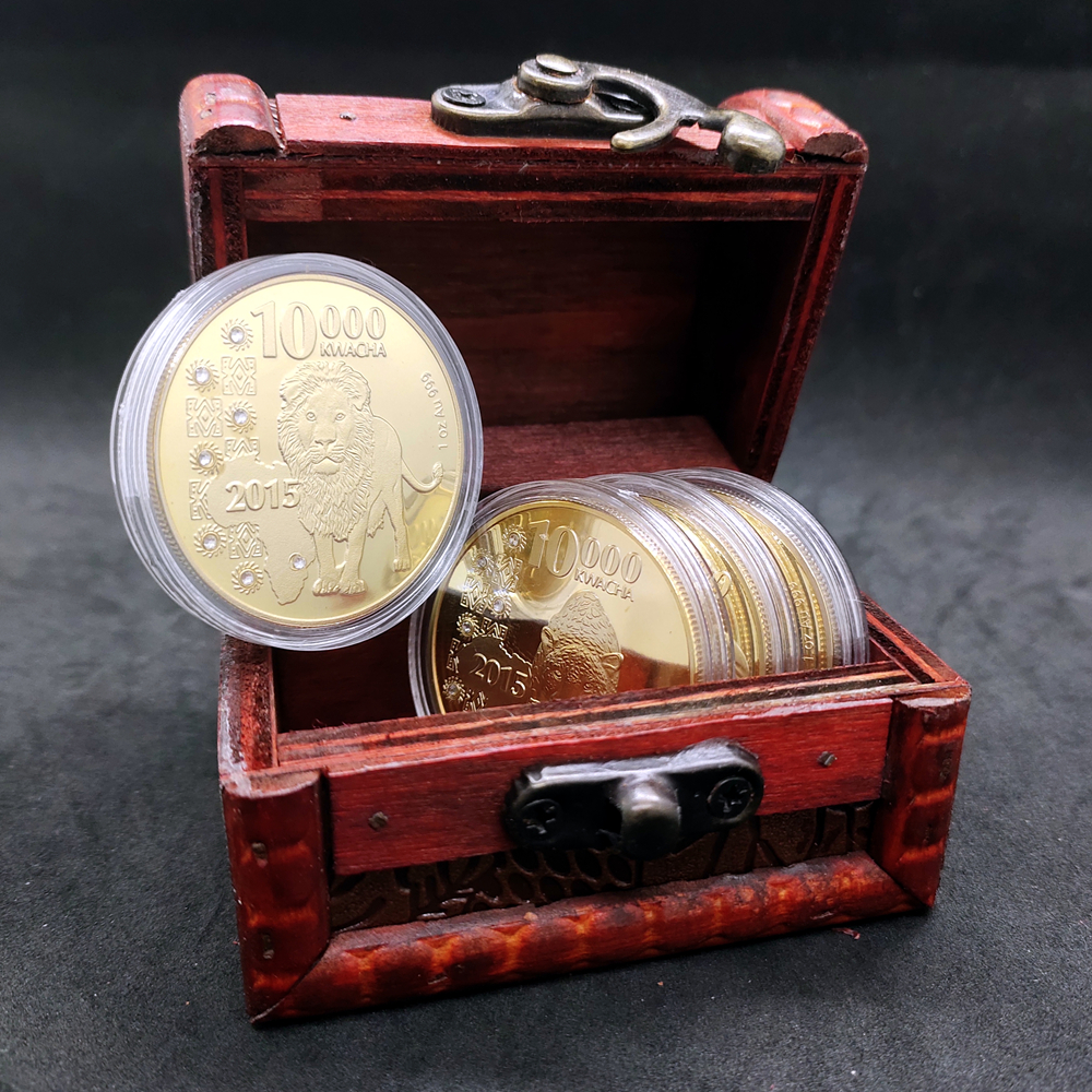 家居饰品收藏盒生肖币盒客厅复古木盒动物纪念币盒怀旧硬币银币盒