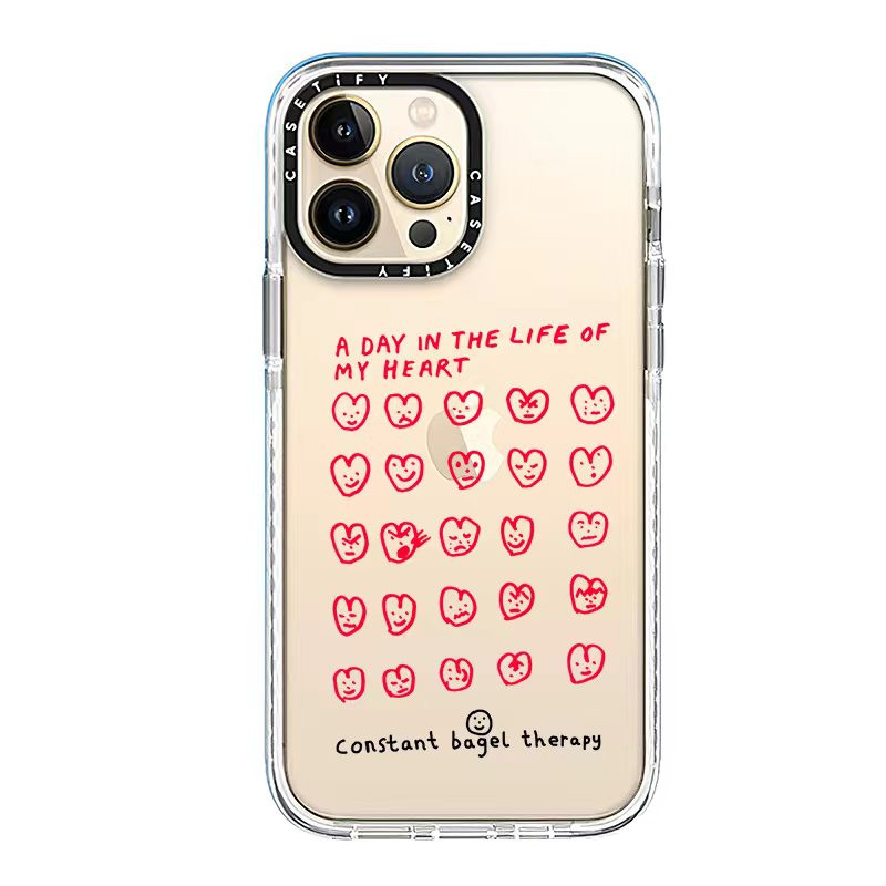 CASETi红色爱心表情包15Pro适用iPhone13ProMax苹果14Pro手机壳11艺术12