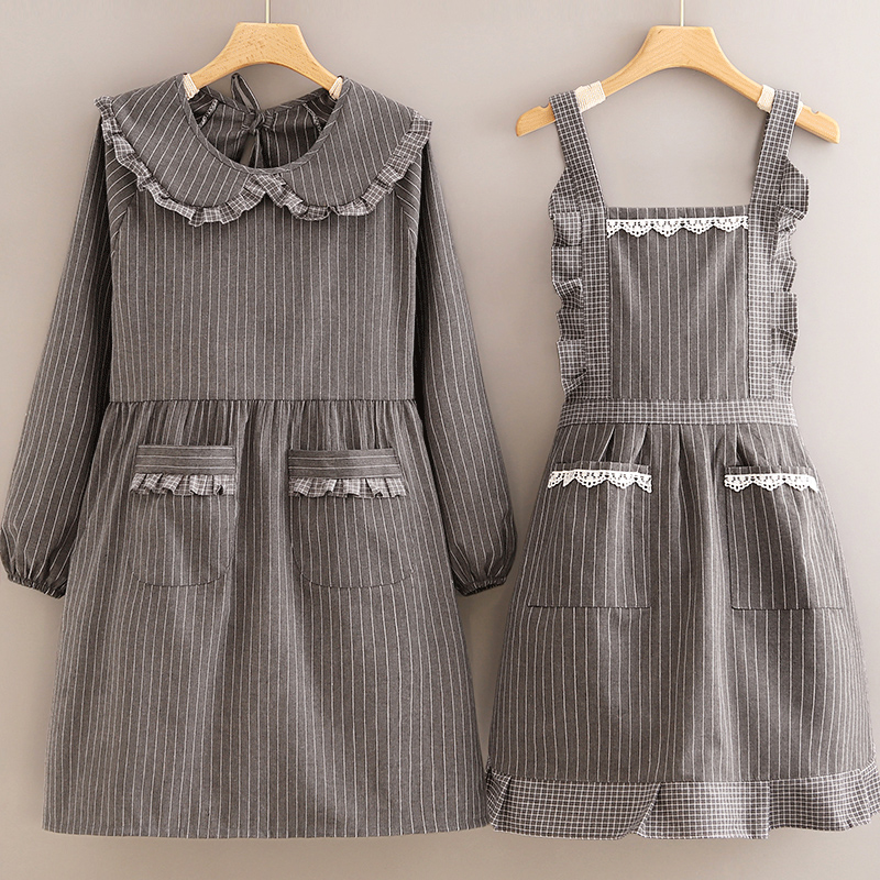 韩版棉布罩衣女新款透气长袖围裙厨房家用防污耐脏工作服大人围腰