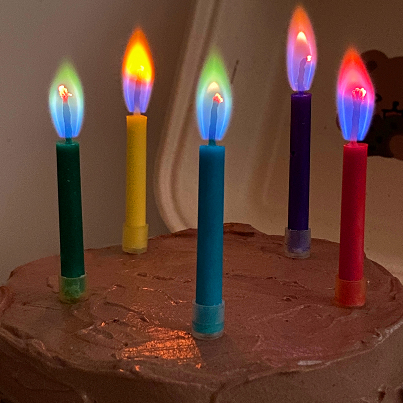 生日蜡烛蛋糕用网红彩虹彩色色火焰金色数字曲线小熊可爱儿童蜡烛