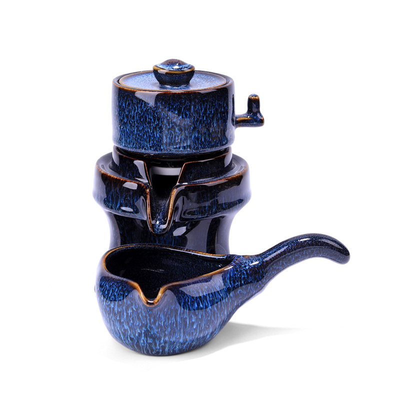石磨懒人泡茶器半全自动茶具套装陶瓷家用功夫泡茶壶茶壶单壶盖子