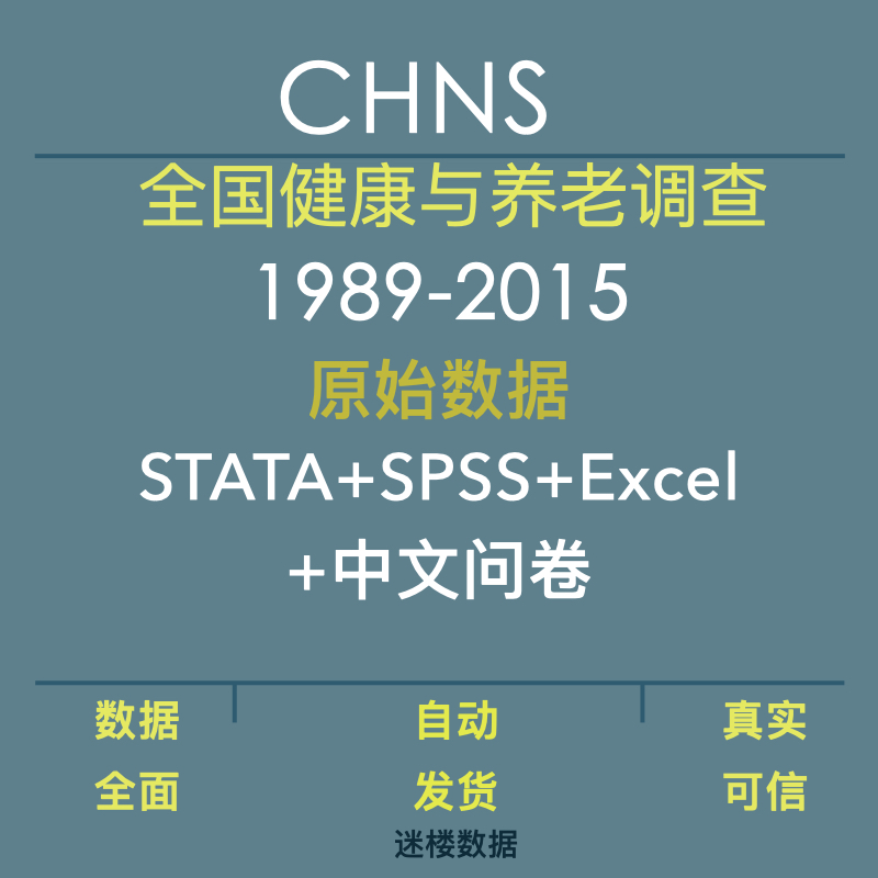 CHNS数据中国健康与营养调查SPSS与STATA及Excel格式含问卷数据库