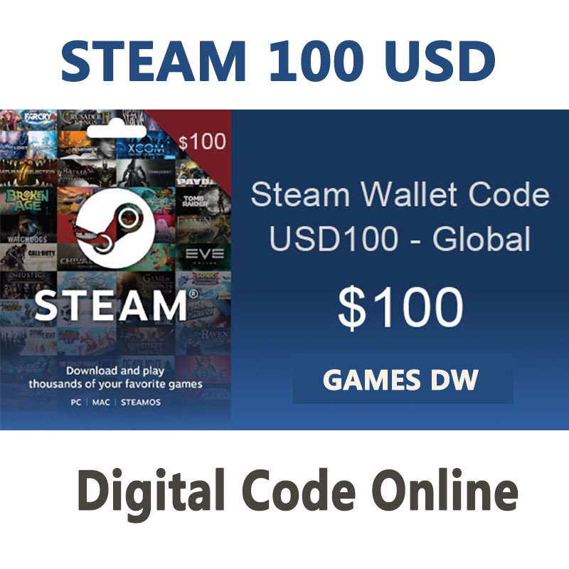 美国steam钱包充值点卡100美金 steam wallet gift card USD100