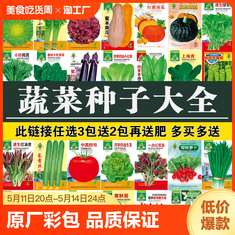 四季蔬菜种子黄秋葵红秋葵香菜青菜阳台盆栽种植生菜种籽孑开花