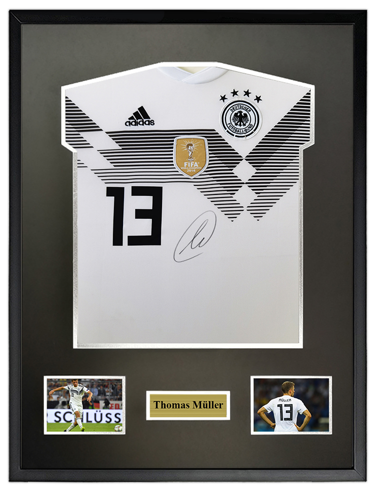 托马斯 穆勒 2018世界杯德国队 亲笔签名足球服球衣 裱框SA证书